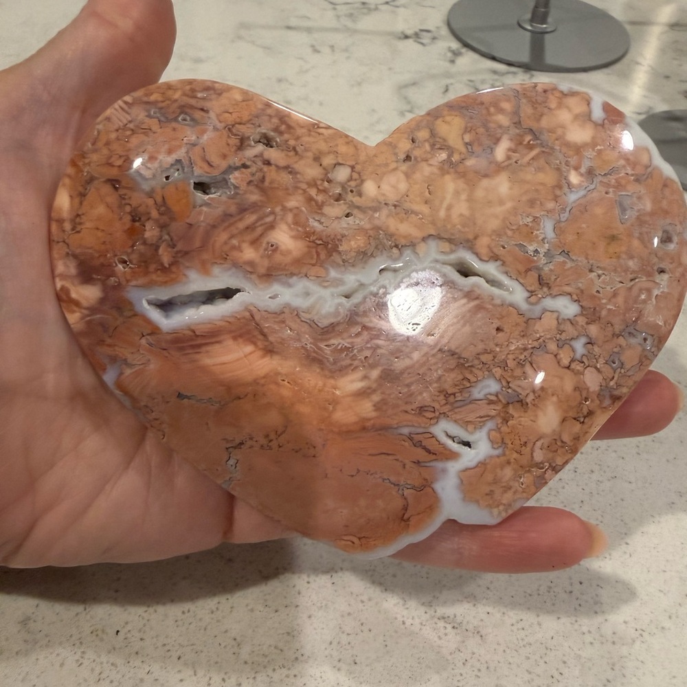 Cotton Candy Agate Heart